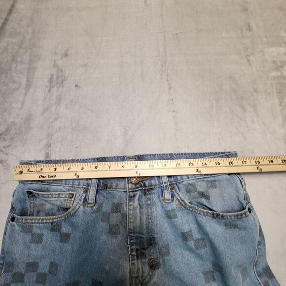 Levis 511 Jeans Mens 33x30 Light Wash Slim Fit Stretch Checkered Pixel Print - Picture 9 of 11